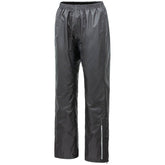 Pantaloni DILUVIO DAY, un pantalone antipioggia nero con cuciture sigillate. Ideali per motociclisti. Di TUCANO URBANO.